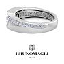 Bruno Magli Mens 1 Carat Round Shape Lab Grown Diamond Floating Ring In Sterling Silver Image-7