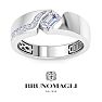 Bruno Magli Mens 1 Carat Emerald Cut Lab Grown Diamond Floating Ring In Sterling Silver Image-1