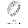 Bruno Magli Mens 1 Carat Emerald Cut Lab Grown Diamond Floating Ring In Sterling Silver Image-5