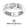 Bruno Magli Mens 1 Carat Oval Shape Lab Grown Diamond Floating Ring In Sterling Silver Image-1