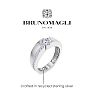 Bruno Magli Mens 1 Carat Oval Shape Lab Grown Diamond Floating Ring In Sterling Silver Image-3