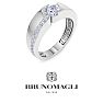 Bruno Magli Mens 1 Carat Oval Shape Lab Grown Diamond Floating Ring In Sterling Silver Image-5
