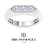 Bruno Magli Mens 1 Carat Round Shape Lab Grown Diamond Three Stone Ring In Sterling Silver Image-1
