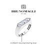Bruno Magli Mens 1 Carat Round Shape Lab Grown Diamond Three Stone Ring In Sterling Silver Image-3