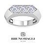 Bruno Magli Mens 2 Carat Round Shape Lab Grown Diamond Three Stone Ring In Sterling Silver Image-1