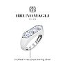 Bruno Magli Mens 2 Carat Round Shape Lab Grown Diamond Three Stone Ring In Sterling Silver Image-3