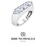 Bruno Magli Mens 2 Carat Round Shape Lab Grown Diamond Three Stone Ring In Sterling Silver Image-5