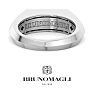 Bruno Magli Mens 2 Carat Round Shape Lab Grown Diamond Three Stone Ring In Sterling Silver Image-7