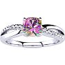 3/4 Carat Cushion Shape Mystic Topaz Ring With Diamonds In 10 Karat White Gold Image-1
