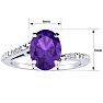 1ct Oval Shape Amethyst and Diamond Ring in 10K White Gold Image-5