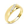 Previously Owned 1/4 Carat Five Diamond 14 Karat Yellow Gold Gents Wedding Ring, Size 10 Image-2