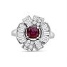 Previously Owned 1.5 Carat Ruby and Diamond Cluster Ring In Platinum, Size 7 Image-1