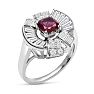 Previously Owned 1.5 Carat Ruby and Diamond Cluster Ring In Platinum, Size 7 Image-2