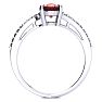 Garnet Ring: Garnet Jewelry: 1 1/2ct Oval Shape Garnet and Diamond Ring in 10k White Gold Image-3