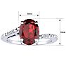 Garnet Ring: Garnet Jewelry: 1 1/2ct Oval Shape Garnet and Diamond Ring in 10k White Gold Image-5