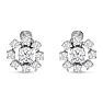Previously Owned 2 Carat Diamond Cluster Earrings In 14 Karat White Gold With Non-Pierced French Screw Backs Image-1