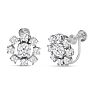 Previously Owned 2 Carat Diamond Cluster Earrings In 14 Karat White Gold With Non-Pierced French Screw Backs Image-2
