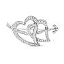 Previously Owned 2 Carat Diamond Brooch In 14 Karat White Gold Image-1
