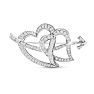 Previously Owned 2 Carat Diamond Brooch In 14 Karat White Gold Image-3