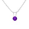 1/8 Carat Amethyst Solitaire Necklace In White Gold With Free Chain Image-1