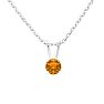 1/8 Carat Citrine Solitaire Necklace In White Gold With Free Chain Image-1