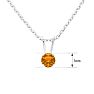 1/8 Carat Citrine Solitaire Necklace In White Gold With Free Chain Image-2