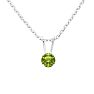 1/8 Carat Peridot Solitaire Necklace In White Gold With Free Chain Image-1