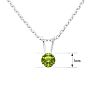 1/8 Carat Peridot Solitaire Necklace In White Gold With Free Chain Image-2