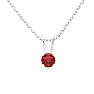 1/8 Carat Ruby Solitaire Necklace In White Gold With Free Chain Image-1