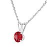1/8 Carat Ruby Solitaire Necklace In White Gold With Free Chain Image-3