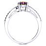 1 Carat Oval Shape Mystic Topaz Ring With Diamonds in 10 Karat White Gold Image-3