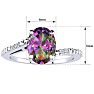 1 Carat Oval Shape Mystic Topaz Ring With Diamonds in 10 Karat White Gold Image-5