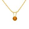 1/8 Carat Citrine Solitaire Necklace In Yellow Gold With Free Chain Image-1