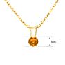 1/8 Carat Citrine Solitaire Necklace In Yellow Gold With Free Chain Image-2
