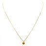 1/8 Carat Citrine Solitaire Necklace In Yellow Gold With Free Chain Image-4