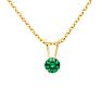 1/8 Carat Emerald Solitaire Necklace In Yellow Gold With Free Chain Image-1