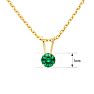 1/8 Carat Emerald Solitaire Necklace In Yellow Gold With Free Chain Image-2