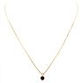 1/8 Carat Garnet Solitaire Necklace In Yellow Gold With Free Chain Image-4