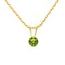 1/8 Carat Peridot Solitaire Necklace In Yellow Gold With Free Chain Image-1