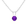 1/4 Carat Amethyst Solitaire Necklace In White Gold With Free Chain Image-1