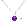 1/4 Carat Amethyst Solitaire Necklace In White Gold With Free Chain Image-2