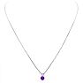 1/4 Carat Amethyst Solitaire Necklace In White Gold With Free Chain Image-4