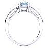 Aquamarine Ring: Aquamarine Jewelry: 1 1/5ct Oval Shape Aquamarine and Diamond Ring in 10k White Gold Image-3
