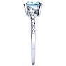 Aquamarine Ring: Aquamarine Jewelry: 1 1/5ct Oval Shape Aquamarine and Diamond Ring in 10k White Gold Image-4