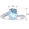 Aquamarine Ring: Aquamarine Jewelry: 1 1/5ct Oval Shape Aquamarine and Diamond Ring in 10k White Gold Image-5