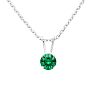 1/4 Carat Emerald Solitaire Necklace In White Gold With Free Chain Image-1