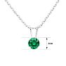 1/4 Carat Emerald Solitaire Necklace In White Gold With Free Chain Image-2