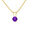 1/4 Carat Amethyst Solitaire Necklace In Yellow Gold With Free Chain Image-1