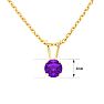 1/4 Carat Amethyst Solitaire Necklace In Yellow Gold With Free Chain Image-2