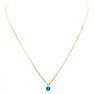 1/4 Carat Blue Topaz Solitaire Necklace In Yellow Gold With Free Chain Image-4